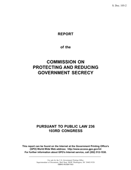 Commission on Protecting and Reducing Government Secrecy
