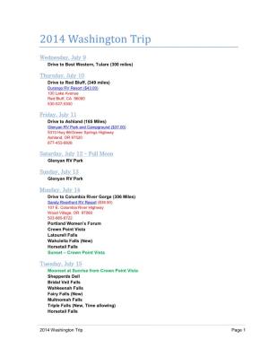 2014 Washington Trip