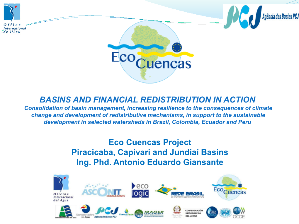 Eco Cuencas Project Piracicaba, Capivari and Jundiaí Basins Ing