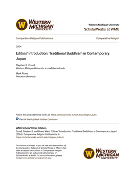 Editors' Introduction: Traditional Buddhism in Contemporary Japan