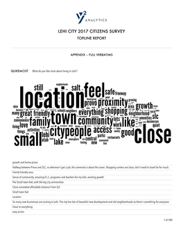 Lehi City 2017 Citizens Survey Topline Report