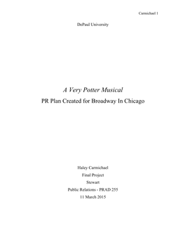 A Very Potter Musical PR Plan Created for Broadway in Chicago