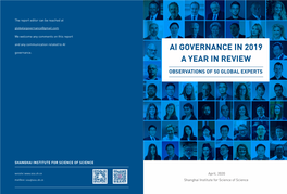 Ai Governance in 2019 a Year in Review