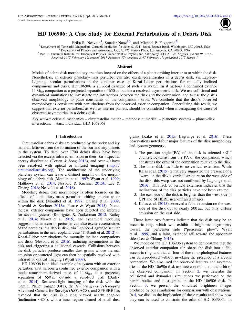 HD 106906: a Case Study for External Perturbations of a Debris Disk