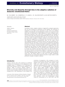 Diversity and Disparity Through Time in the Adaptive Radiation of Antarctic Notothenioid Fishes