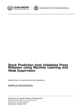 Stock Prediction from Unlabeled Press Releases Using Machine Learning and Weak Supervision