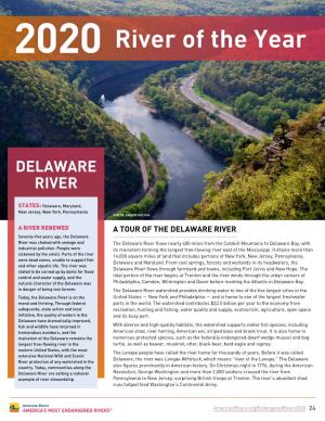 DELAWARE RIVER 2020 River of the Year