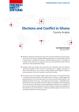Elections and Conflict in Ghana Country Analysis