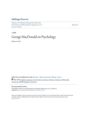 George Macdonald on Psychology Barbara Amell