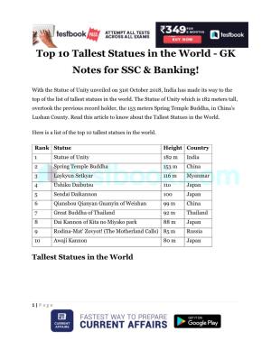 Top 10 Tallest Statues in the World - GK Notes for SSC & Banking!