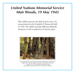 United Nations Memorial Service Muir Woods, 19 May 1945