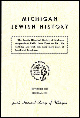 Michigan Jewish Wistory