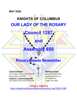 May 2020 Rosary Beads Newsletter