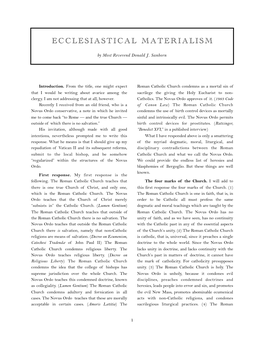 Ecclesiastical Materialism