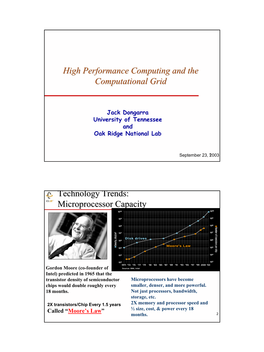 High Performance Computing and the Computational Grid