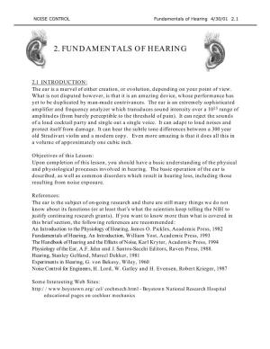 2. Fundamentals of Hearing
