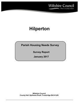 Hilperton Parish Survey Report