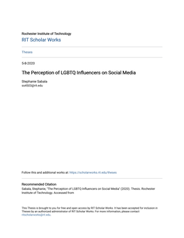 The Perception of LGBTQ Influencers on Social Media