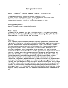 Conceptual Combination Marc N. Coutanche1,2,3, Sarah