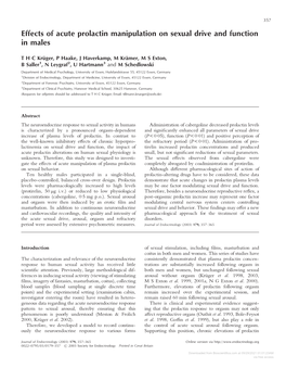 Effects of Acute Prolactin Manipulation on Sexual Drive and Function in Males