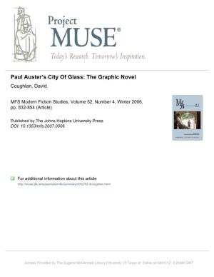Paul Auster's City of Glass: the Graphic Novel