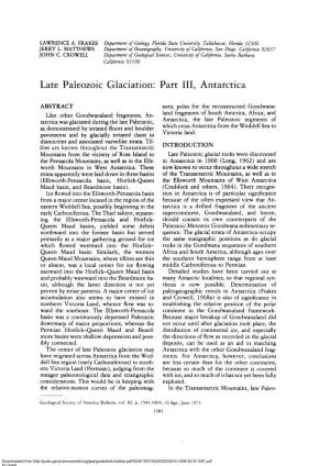 Late Paleozoic Glaciation: Part III, Antarctica