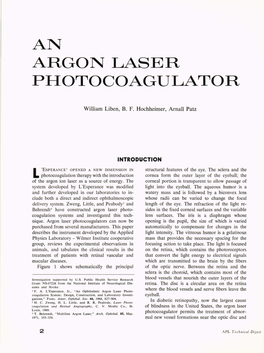 An Argon Laser Photocoagulator