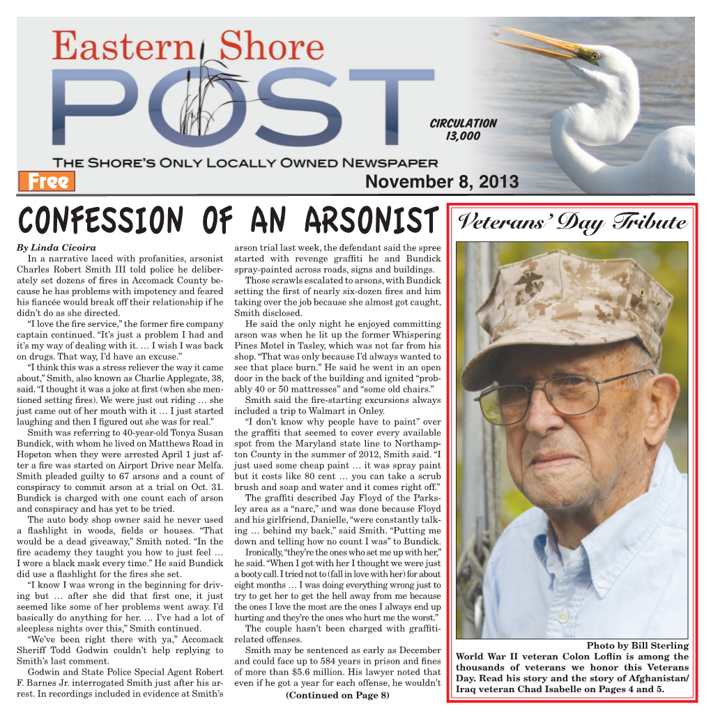 Confession of an Arsonist Veterans' Day Tribute