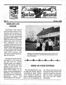 Harlan Record No. 7, Winter 1993