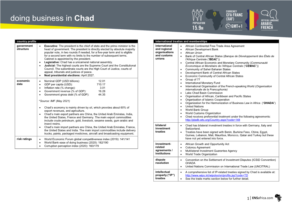 Doing Business in Chad