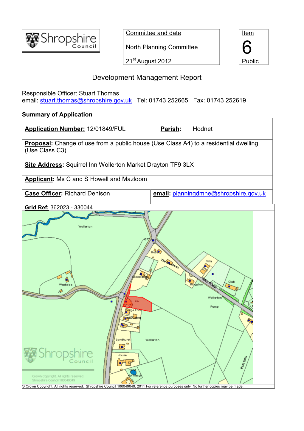 Development Management Report