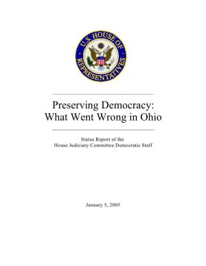 Preserving Democracy: What Went Wrong in Ohio ______