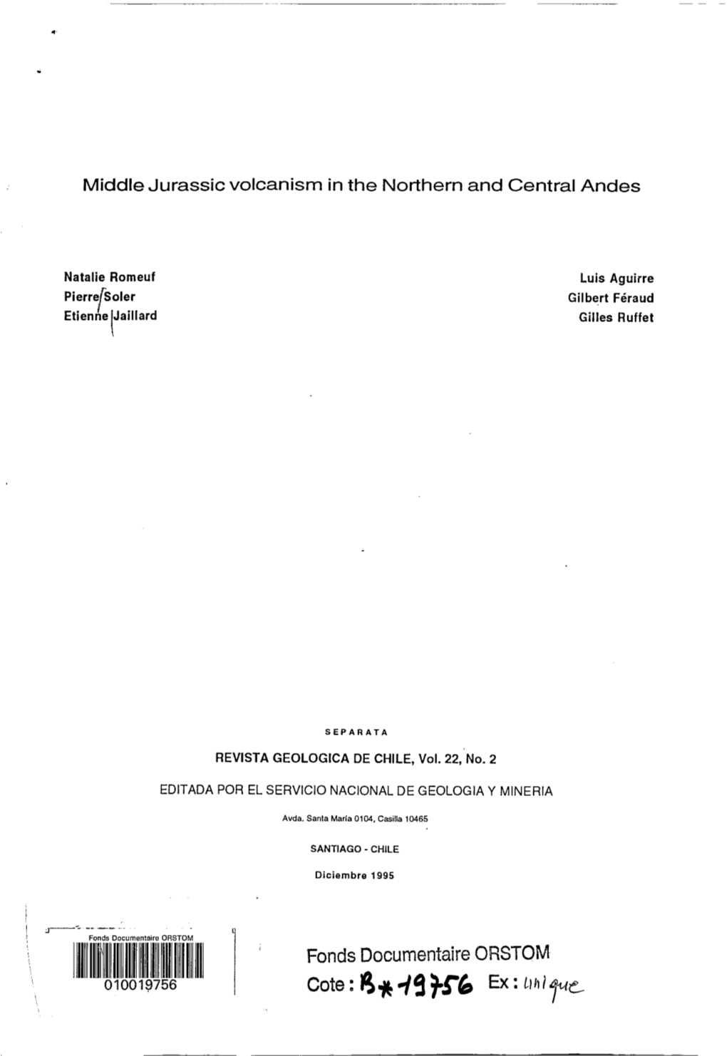 Middle Jurassic Volcanism in the Northern and Central Andes