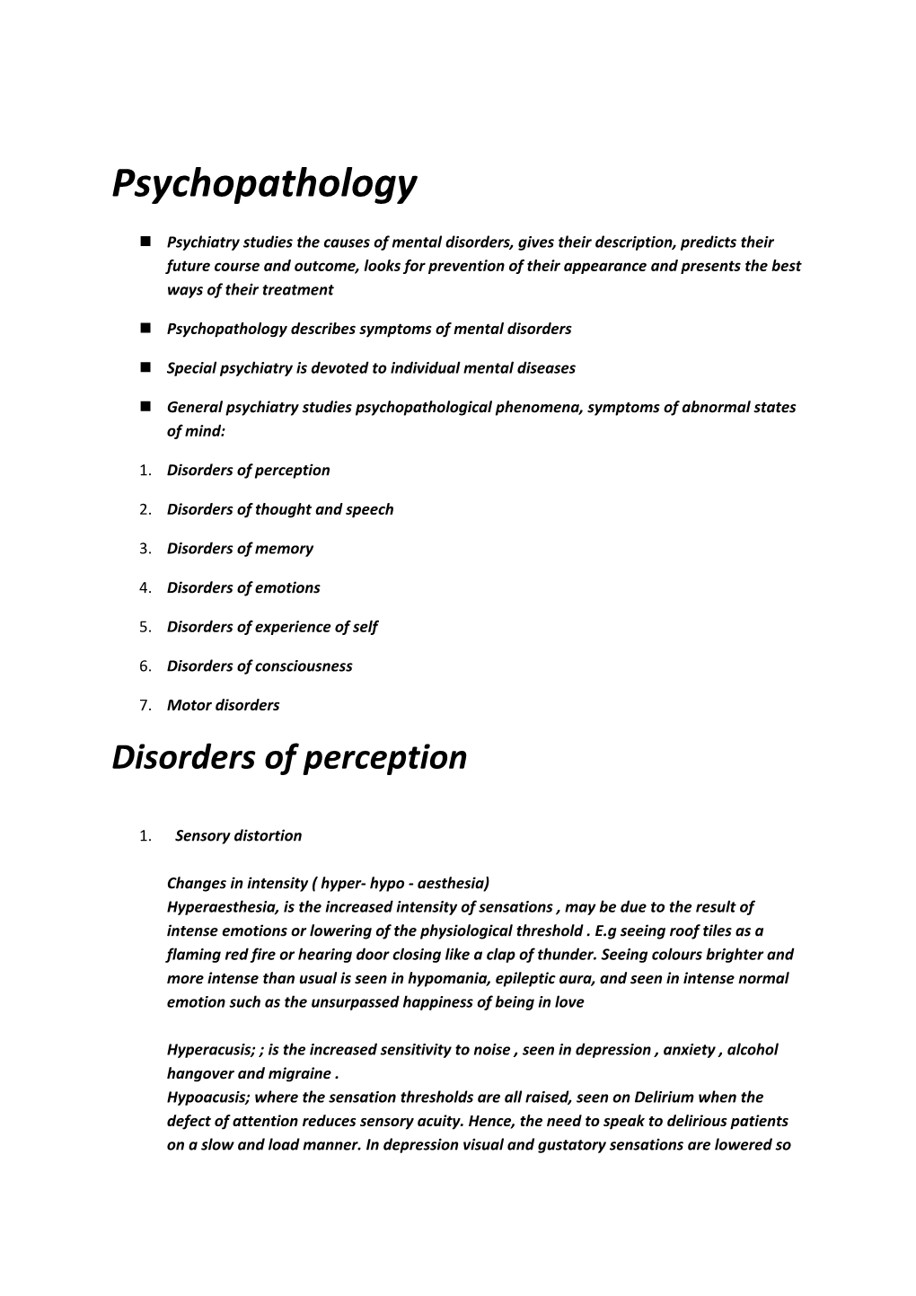 N Psychopathology Describes Symptoms of Mental Disorders