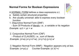 Normal Forms for Boolean Expressions