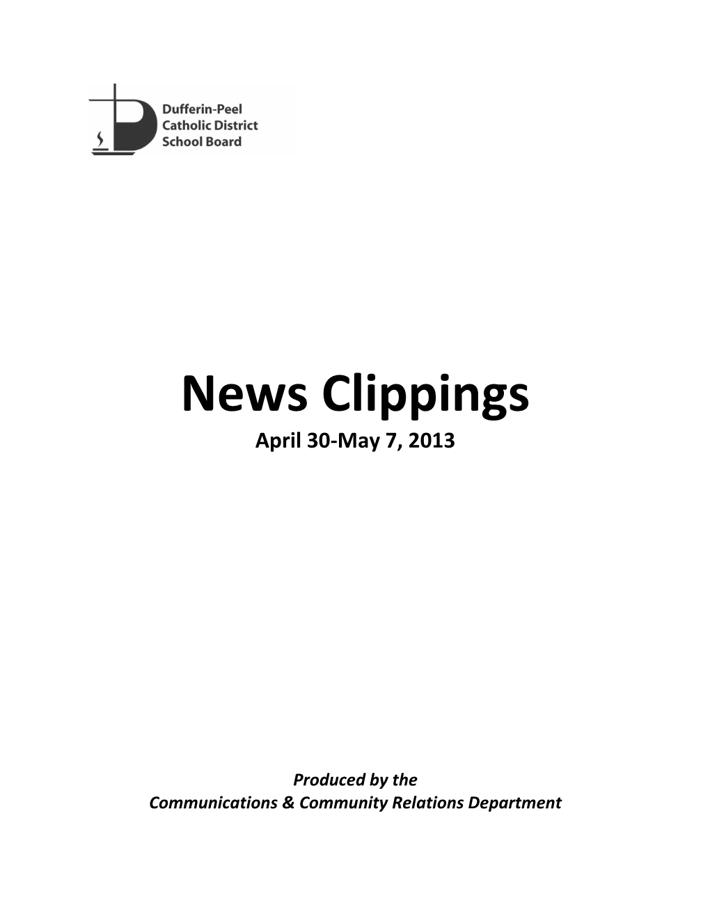 News Clippings April 30-May 7, 2013