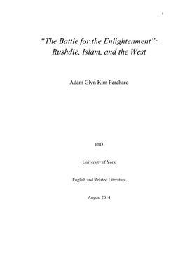 “The Battle for the Enlightenment”: Rushdie, Islam, and the West