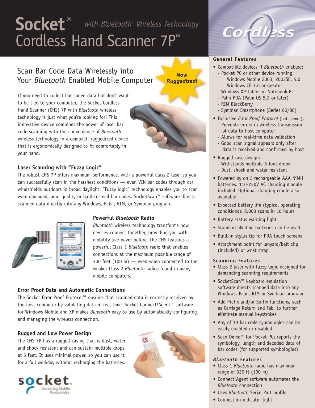 Socket Cordless Hand Scanner 7P Datasheet