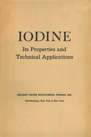 IODINE Its Properties and Technical Applications