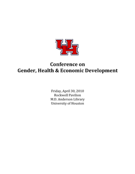 Conference on Gender, Health & Economic Development