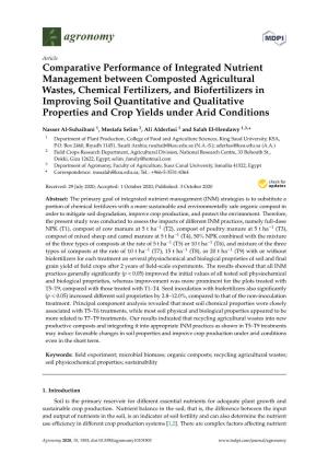 Comparative Performance of Integrated Nutrient Management