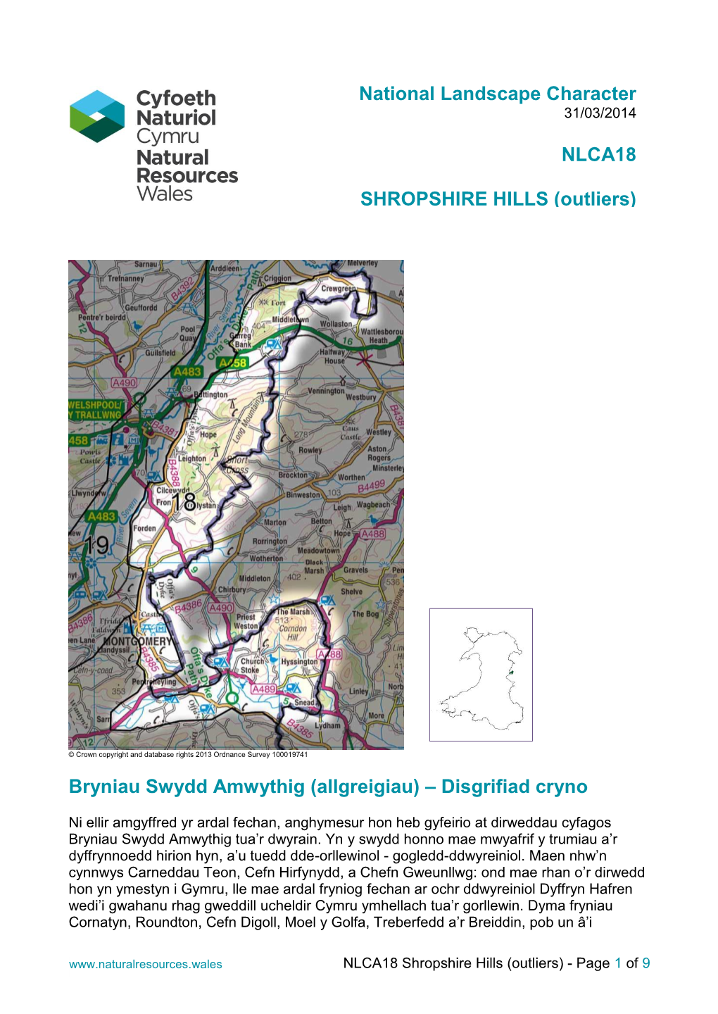 NLCA18 Shropshire Hills (Outliers) - Page 1 of 9 Nodweddion Unigryw
