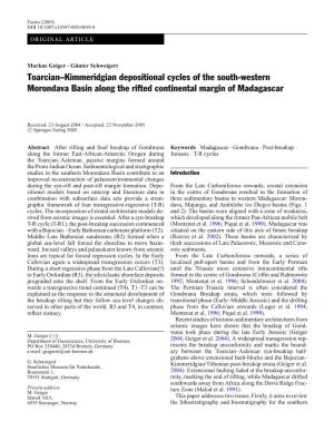 Toarcian–Kimmeridgian Depositional Cycles of the South-Western Morondava Basin Along the Rifted Continental Margin of Madagascar