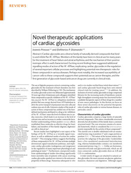 Novel Therapeutic Applications of Cardiac Glycosides