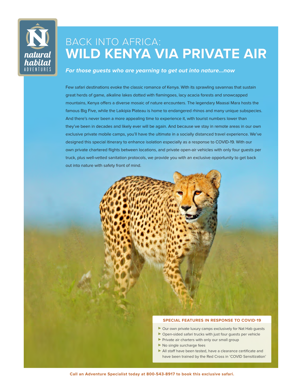 WILD KENYA VIA PRIVATE AIR for Those Guests Who Are Yearning to Get out Into Nature…Now