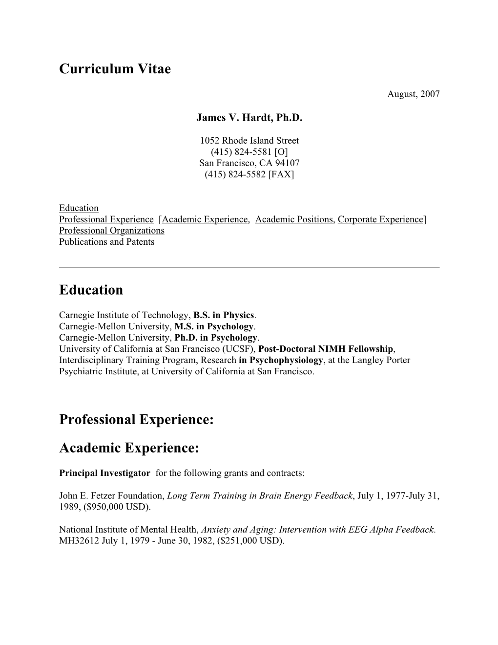 Curriculum Vitae