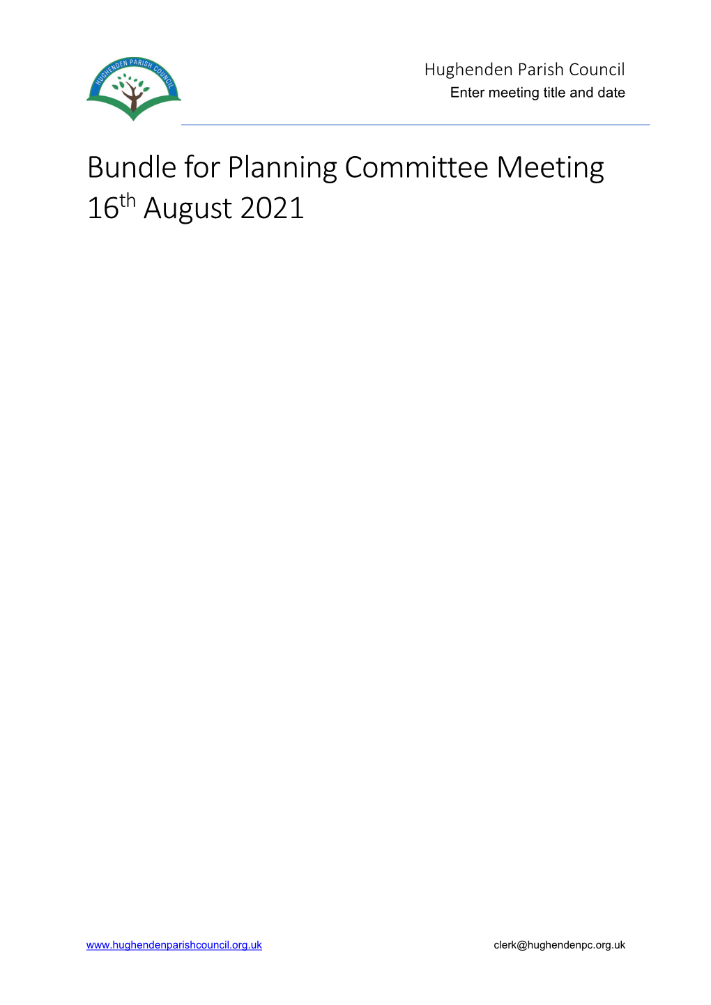Bundle for Planning Committee Meeting 16Th August 2021