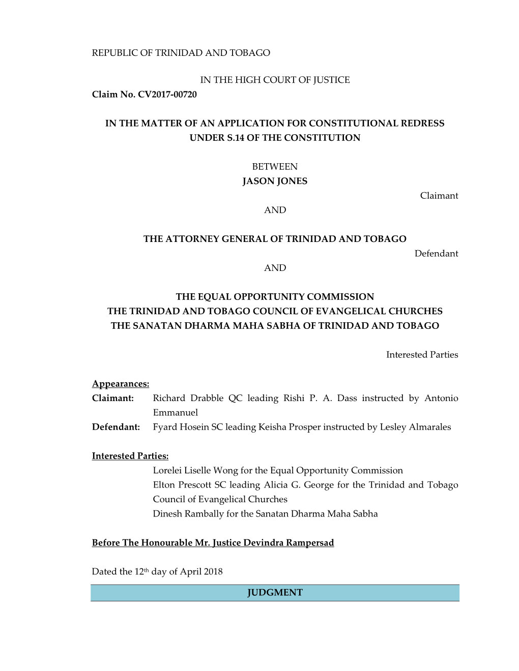 The Judiciary of Trinidad and Tobago