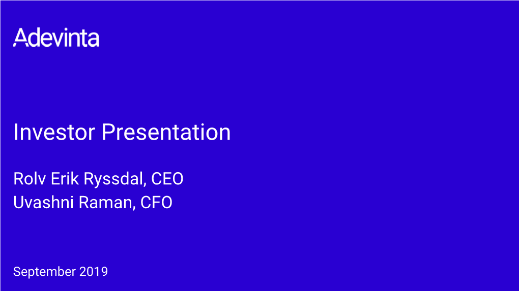 Investor Presentation