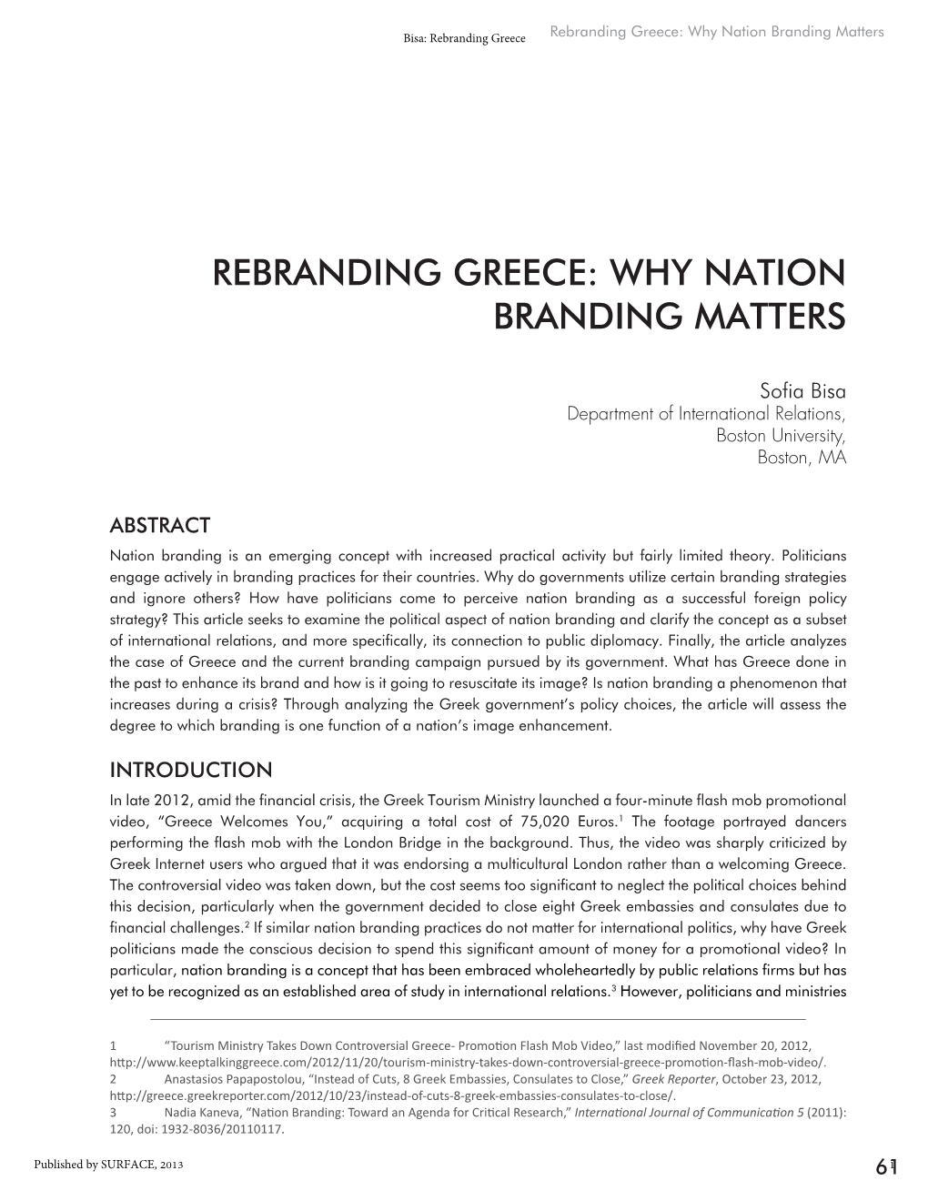 Rebranding Greece: Why Nation Branding Matters